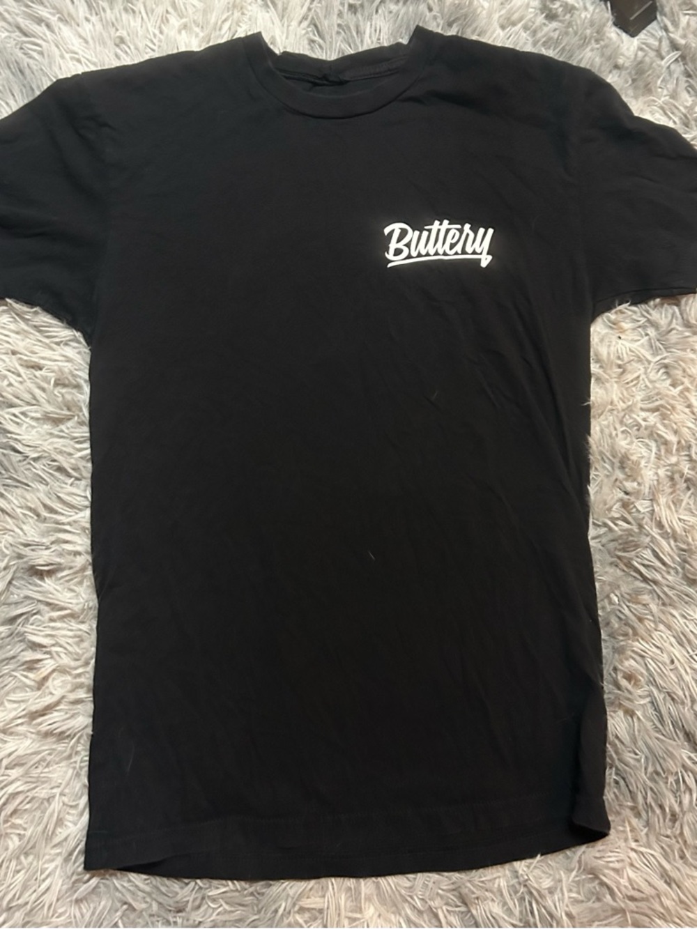 Butter Black Short Sleeve Script Logo Tee